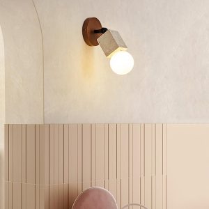 Regulowany kinkiet ścienny kostka trawertyn beżowy 10x24cm