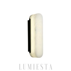 Paine - Luksusowa pionowa lampa ścienna z białego alabastru