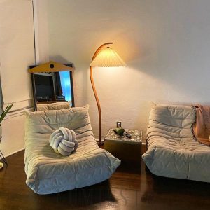 Capri - Lampa podłogowa z drewna w stylu skandynawskim 72cm