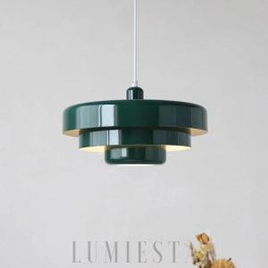 Wisząca lampa w stylu retro z okrągłymi detalami