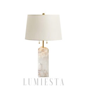 Borealis - Lampa Alabaster - nowoczesna biało-złota 35cm