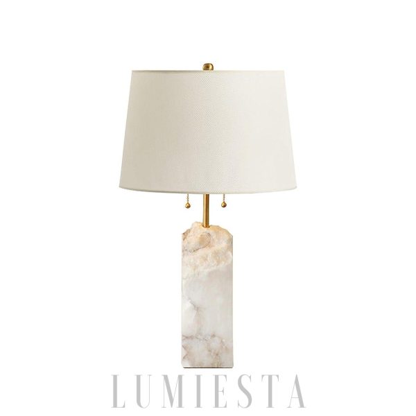 Borealis - Lampa Alabaster - nowoczesna biało-złota 35cm