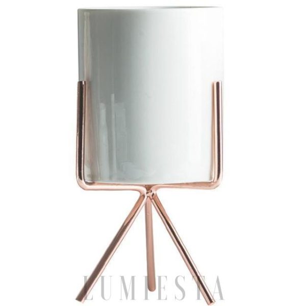 Eleganckie potrójne stojaki na doniczki — biało-złote