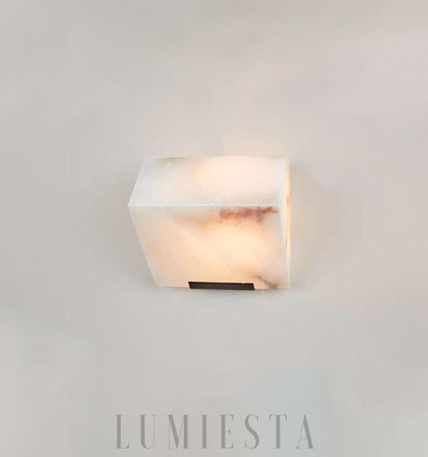 Nowoczesna lampa ścienna Alabaster czarno-biała