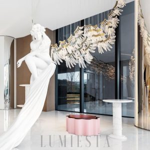 Palmette - Żyrandol warstwowy chrom 38 cm, ciepłe światło