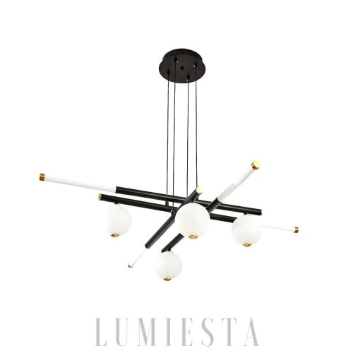 Lampa sufitowa Cellar czarna z pięcioma głowami LED