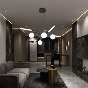 Lampa sufitowa Cellar czarna z pięcioma głowami LED