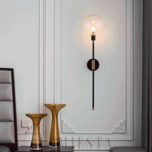 Lampa ścienna w nowoczesnym stylu z okrągłym kloszem