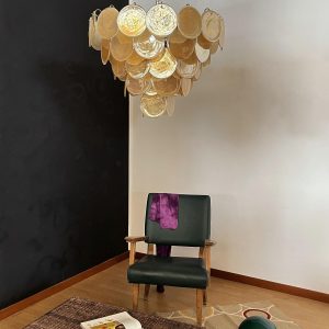 wm_3716584131961877399.jpg Elegancki Złoty Żyrandol Murano z Dyskami 70cm