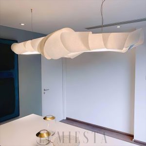 Lampa wisząca Caterpillar w białym kolorze styl nowoczesny