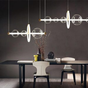 Lampa wisząca Puppet złota z przezroczystym kloszem