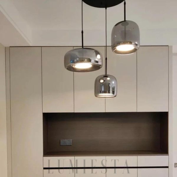 Nowoczesna szklana lampa wisząca w stylu industrialnym 35 cm