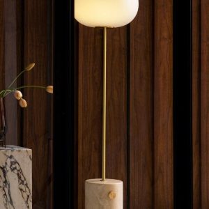 Choyu - Podłogowa z kulistym kloszem — złota lub czarna