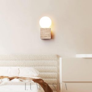 Curacao - Lampa ścienna z beżowego trawertynu 10x20 cm