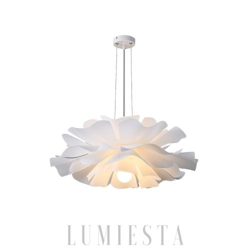 Lotus - Biała nowoczesna lampa wisząca Ø40–70 cm, do salonu