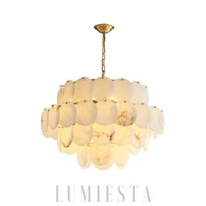 Multin - lampa wisząca w stylu alabastrowym z mosiądzu