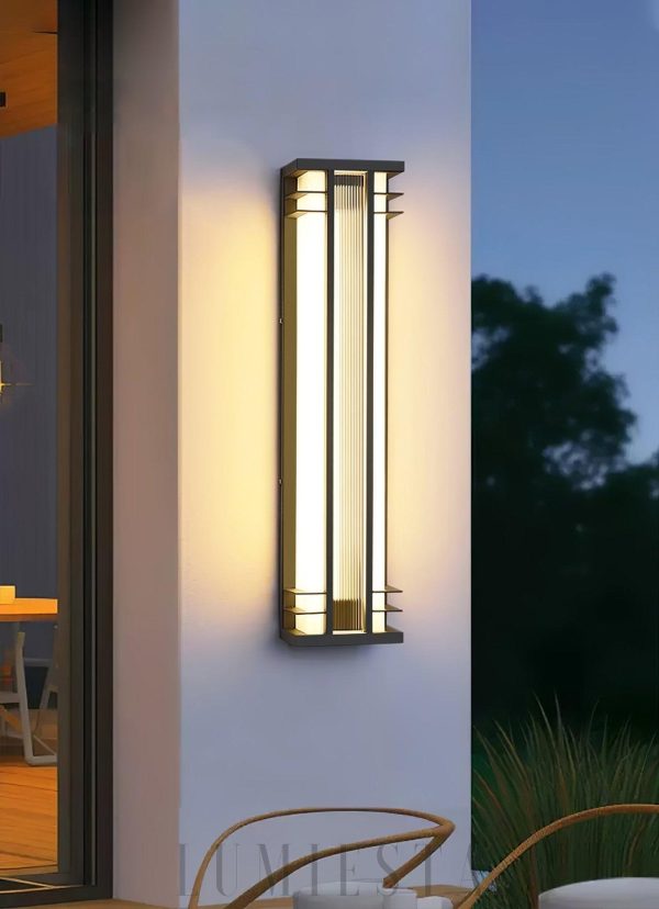 Elegancka nowoczesna lampa ścienna zewnętrzna podwójna