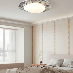 Luksusowa marmurowa lampa sufitowa Emma w kształcie jaja