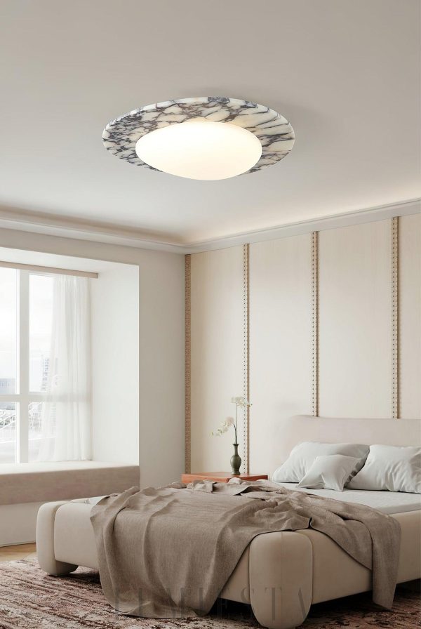 Luksusowa marmurowa lampa sufitowa Emma w kształcie jaja