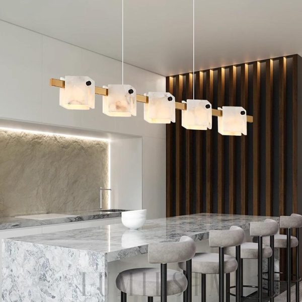 Trinidad - lampa wisząca w kształcie diamentu z alabastru