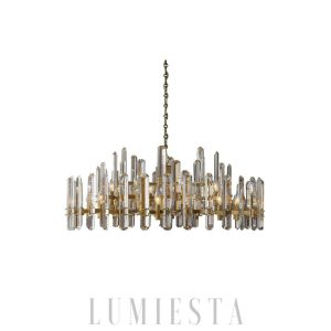 Chiswick - Okrągła lampa wisząca 122 cm mosiądz/nikiel