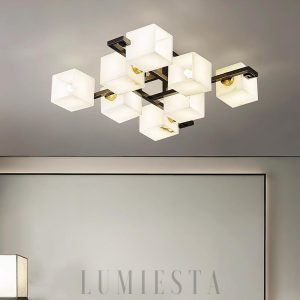 Vega - Lampa sufitowa Alabaster - kubistyczna czarno-biała