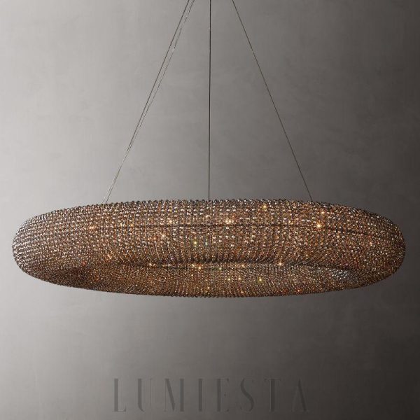 Przydymiony żyrandol LED w kształcie okręgu 183 cm