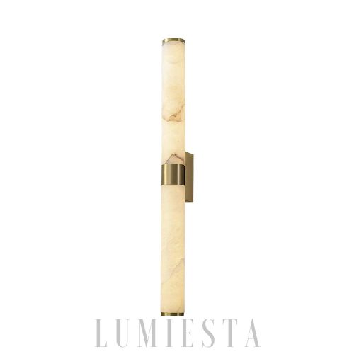 Comoros - Alabastrowa lampa ścienna biało-złota 70 cm