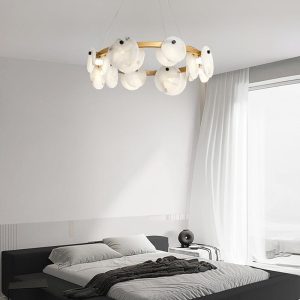 Berkeley - Alabastrowa lampa wisząca, okrągła 60/80 cm