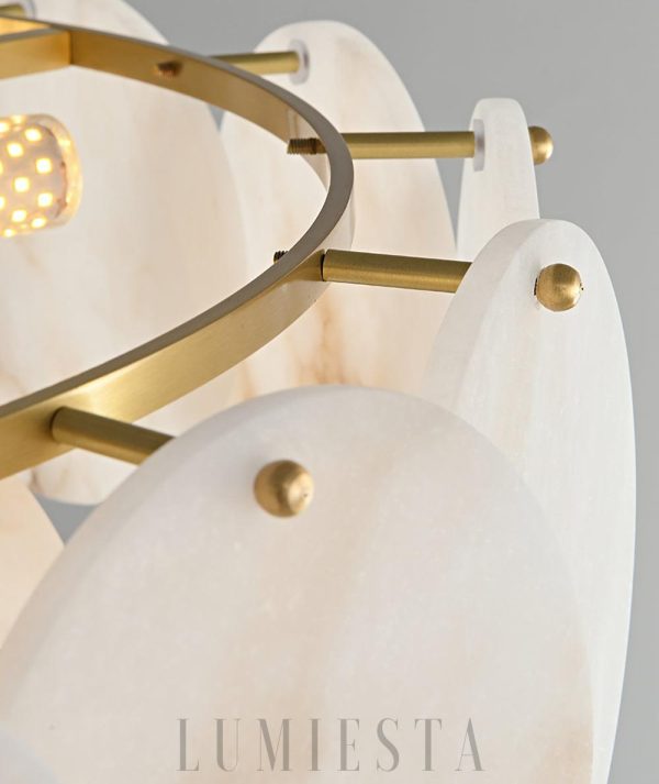 Multin - lampa wisząca w stylu alabastrowym z mosiądzu