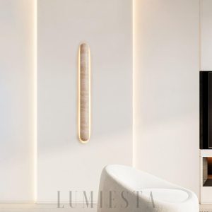 Elegancki podłużny kinkiet z trawertynu Liora 35 60 90cm