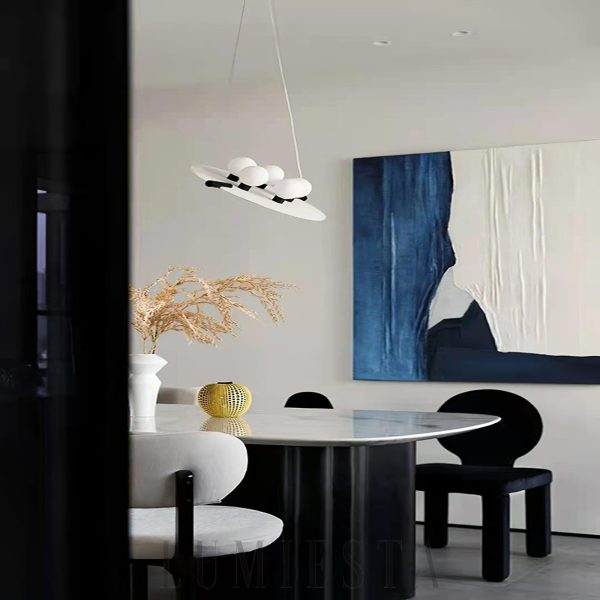 Lampa wisząca Magma Alabaster 51 cm czarno-biała