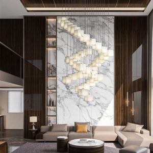 Unike - lampa wisząca w stylu nowoczesnym z alabastru