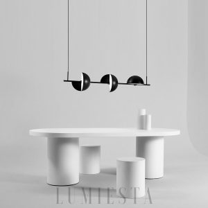 Lampa wisząca Trapeze Triplette w czarnym stylu nowoczesnym