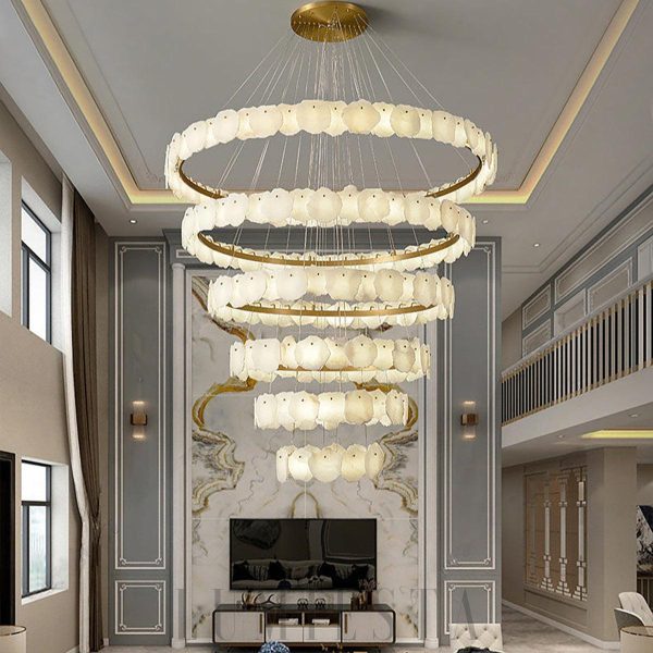 Torny - Elegancka okrągła lampa wisząca, wielopoziomowa