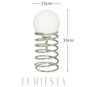 Lampka stołowa w stylu skandynawskim z okrągłym kloszem