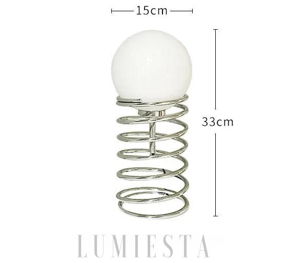 Lampka stołowa w stylu skandynawskim z okrągłym kloszem