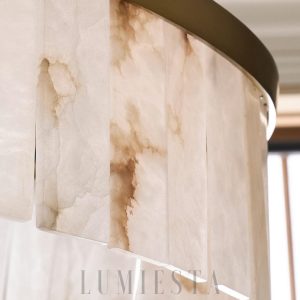 Alabastr - lampa wisząca okrągła w stylu minimalistycznym