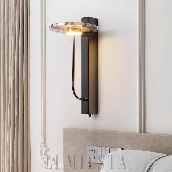 Luksusowa lampa ścienna Marble Aloa marmurowy klosz LED