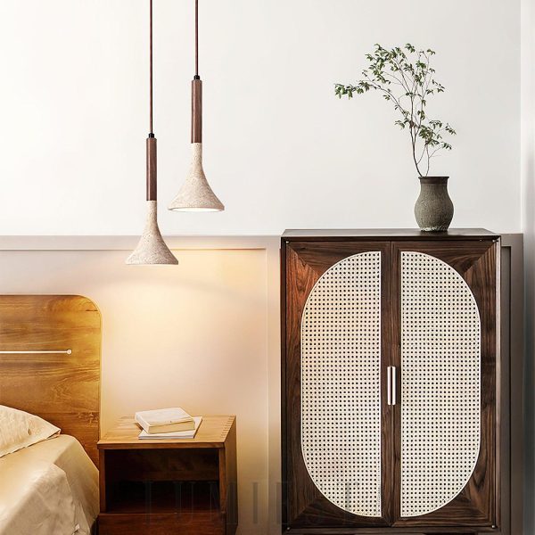 Minimalistyczna lampa wisząca Aplomb trawertyn beżowa 13 cm