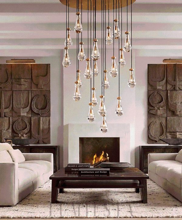 Raindropa - lampa wisząca w stylu nowoczesnym z kryształami