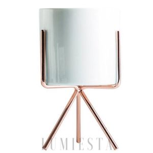 Eleganckie potrójne stojaki na doniczki — biało-złote