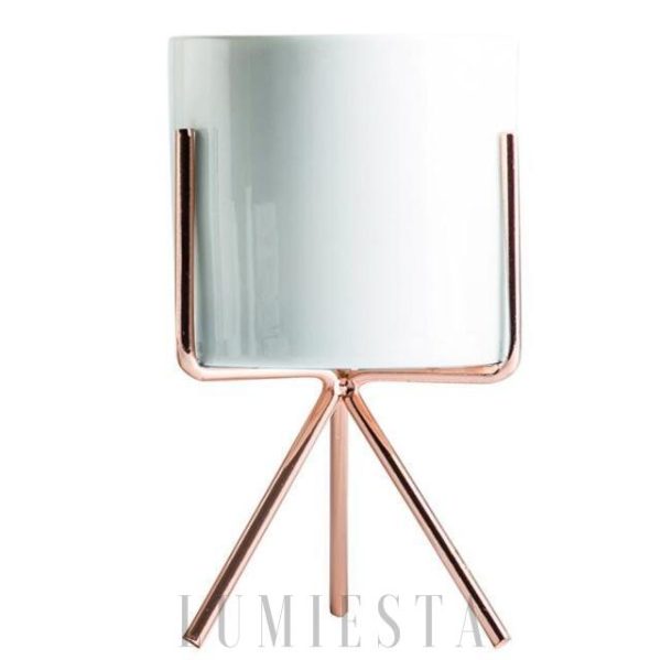 Eleganckie potrójne stojaki na doniczki — biało-złote