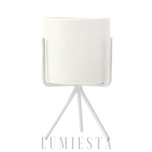 Eleganckie potrójne stojaki na doniczki — biało-złote