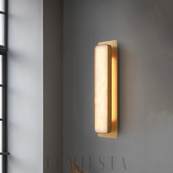 Sashya - Lampa ścienna Alabaster w stylu nowoczesnym 51 cm
