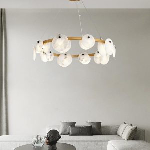 Berkeley - Alabastrowa lampa wisząca, okrągła 60/80 cm