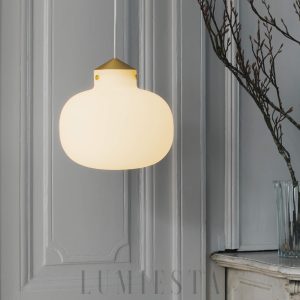 Lampa wisząca Raito 30 cm biała kula szklana