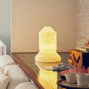 Babel - Lampa stołowa z alabastru w nowoczesnym stylu 30cm
