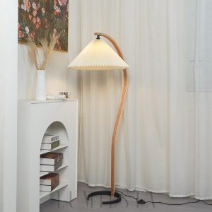 Capri - Lampa podłogowa z drewna w stylu skandynawskim 72cm