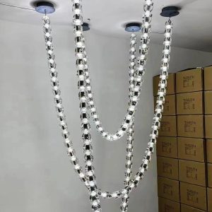 Lampa wisząca Gabriel G przezroczysta stal nierdzewna 120cm